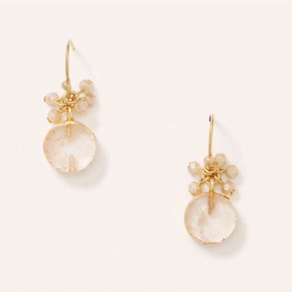 LOFT Circular Drop Gold Earrings